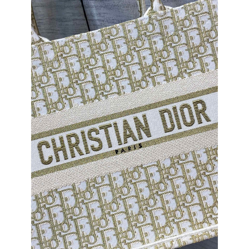 D*or medium D*or book tote apricot D*or oblique embroidery