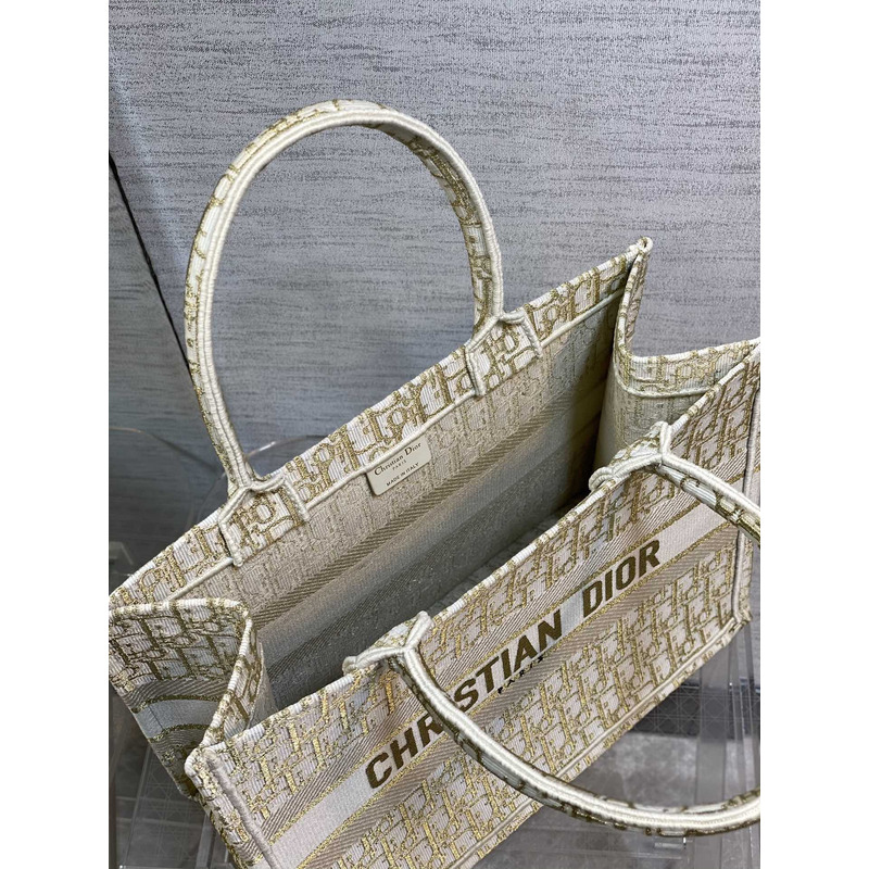 D*or medium D*or book tote apricot D*or oblique embroidery