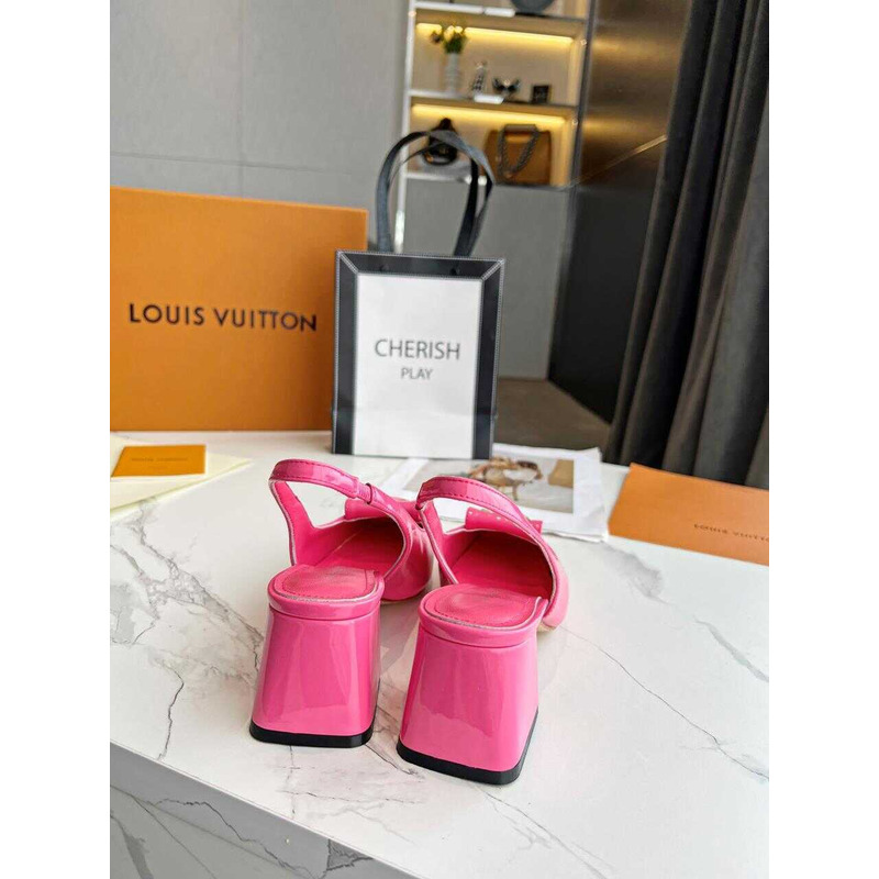 l**is V*t*n | casual style leather block heels party style office style pink