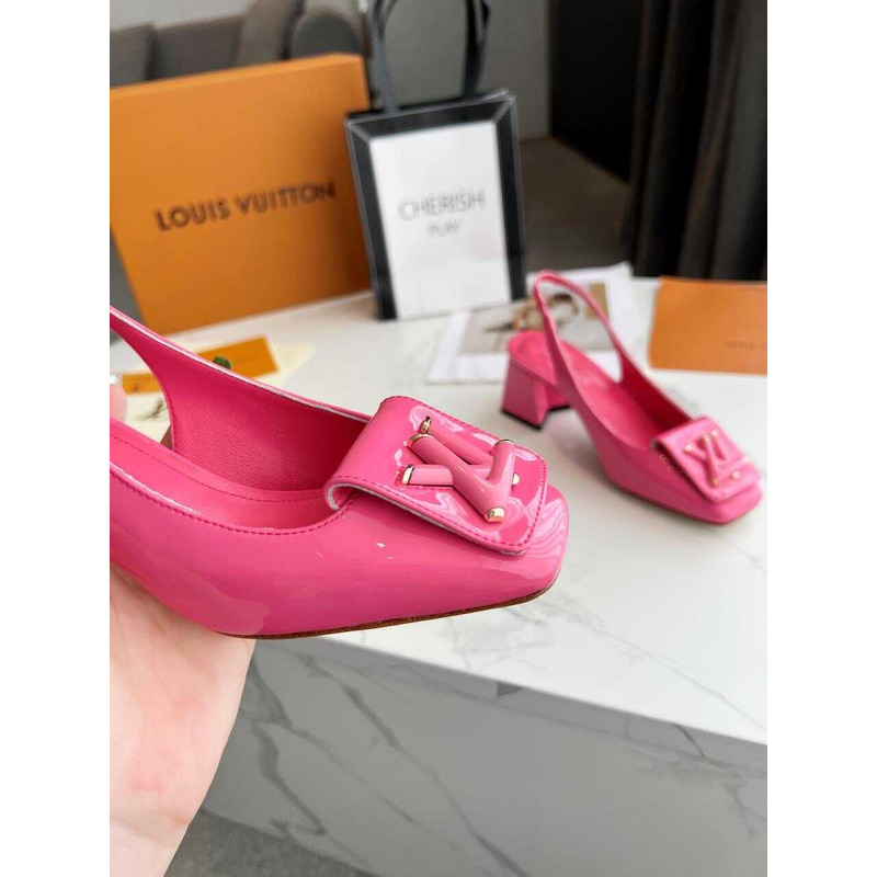 l**is V*t*n | casual style leather block heels party style office style pink