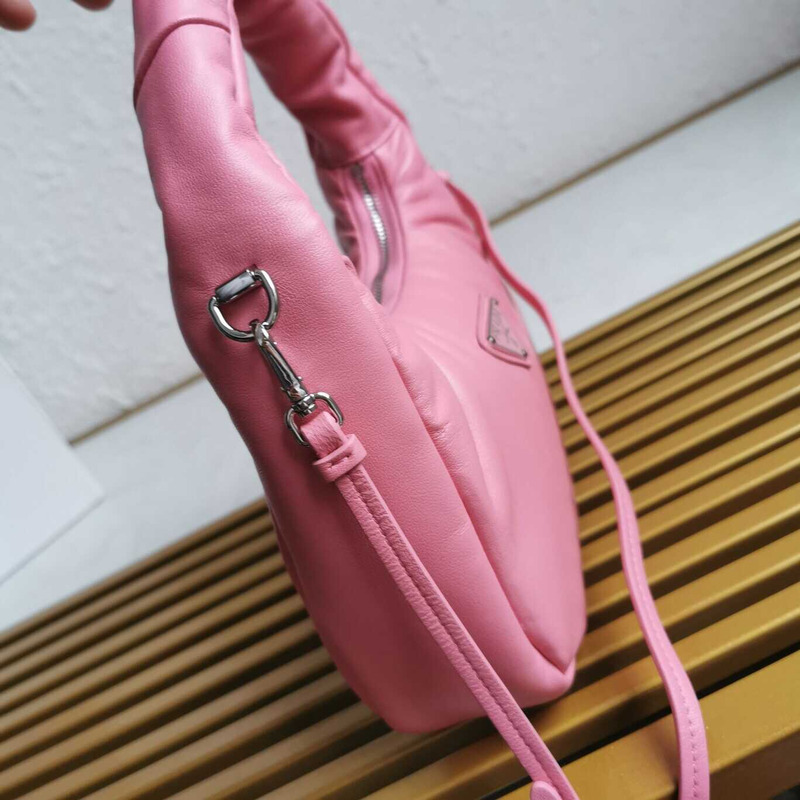 Pra*a soft padded nappa-leather mini bag pink