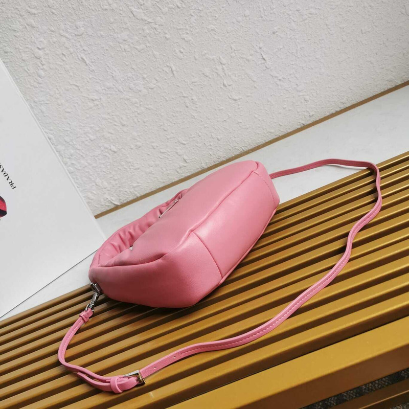 Pra*a soft padded nappa-leather mini bag pink