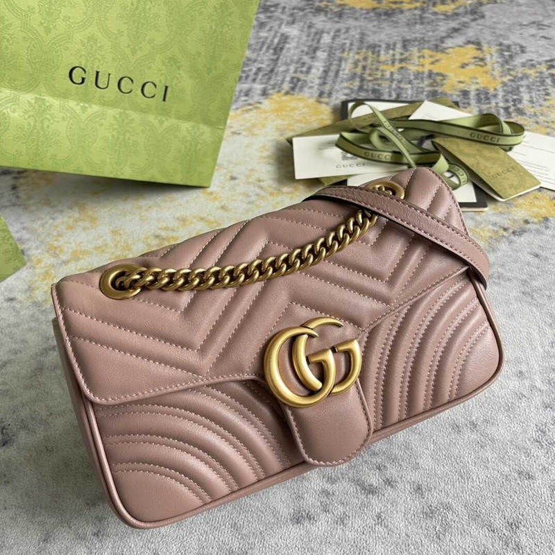 GG Marmont Small Shoulder Bag Nude Pink