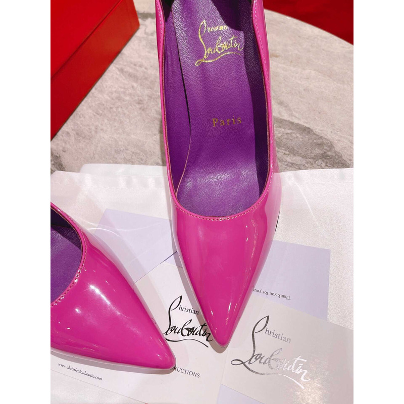 Ch**an louboutin hot chick patent leather pumps 100 purple