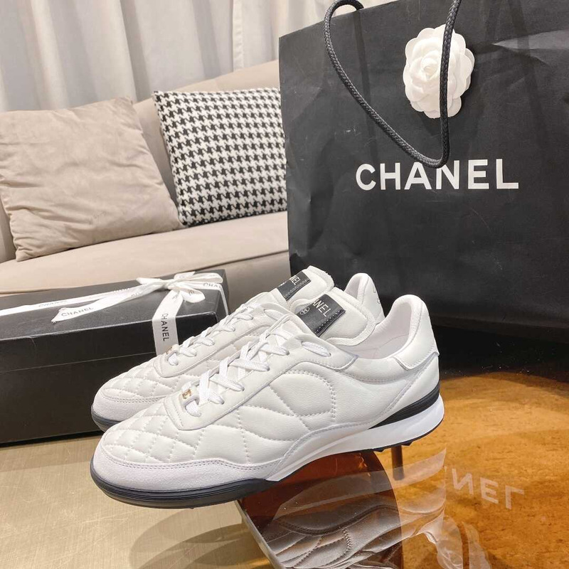 Ch*el platform casual style street style plain leather party style white
