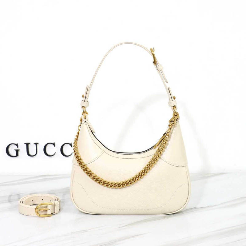 G*u*i aphrodite small crescent shoulder bag white