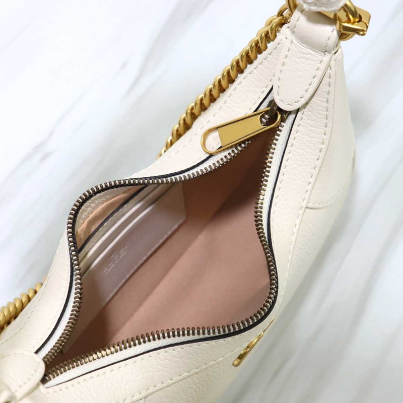 G*u*i aphrodite small crescent shoulder bag white