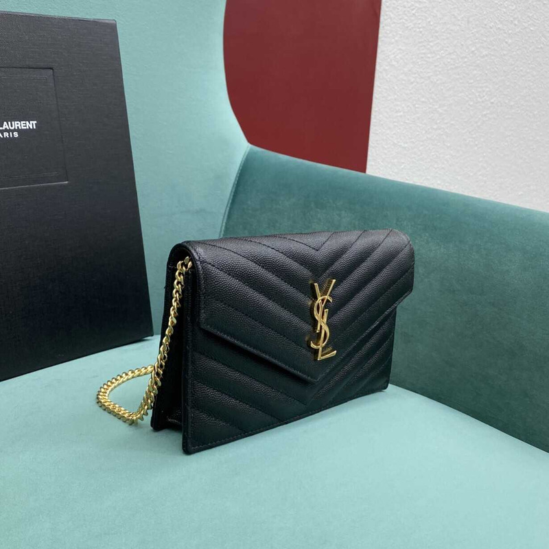 Saint Laurent Monogram Envelope Bag Black