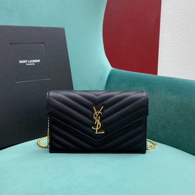 Saint Laurent Monogram Envelope Bag Black