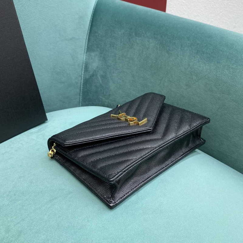 Saint Laurent Monogram Envelope Bag Black