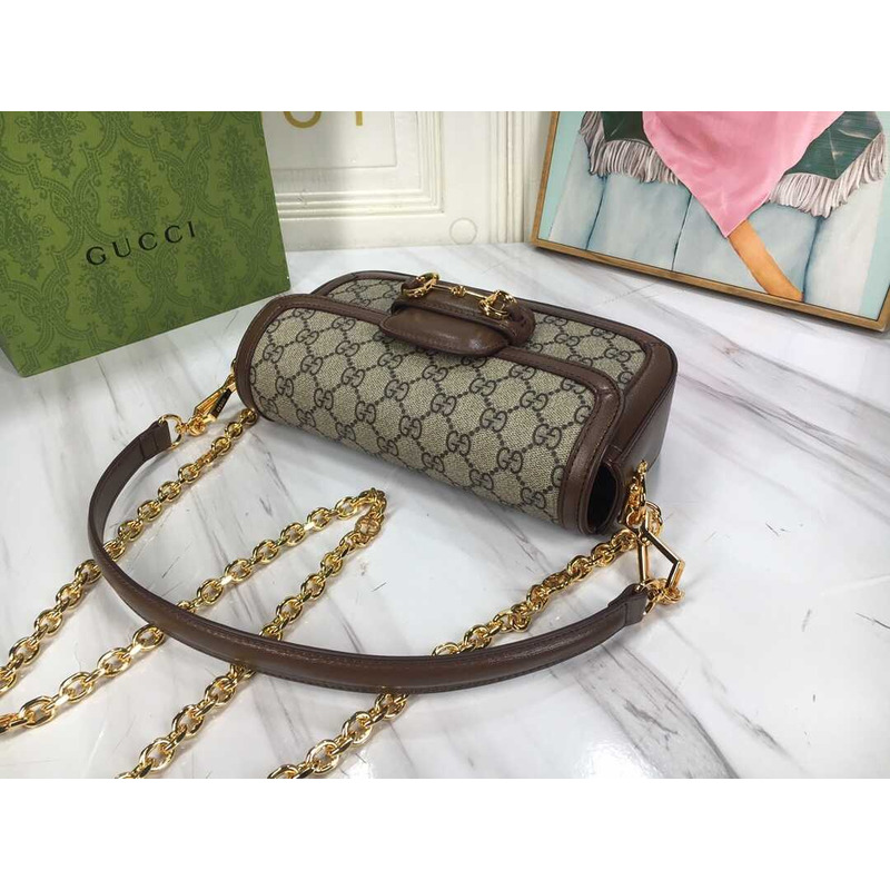 G*u*i horsebit1955 shoulder bag small size brown  monogram