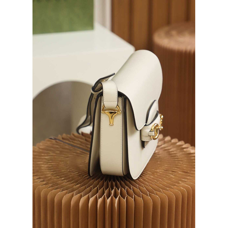 G*u*i horsebit 1955 series small shoulder bag white