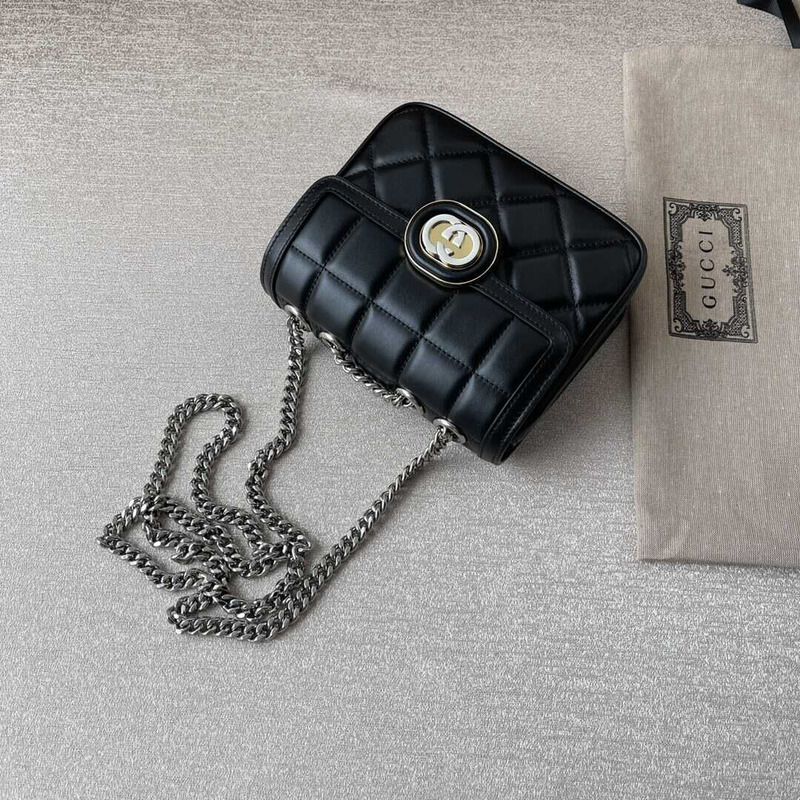 G*u*i deco mini quilted-leather cross-body bag black