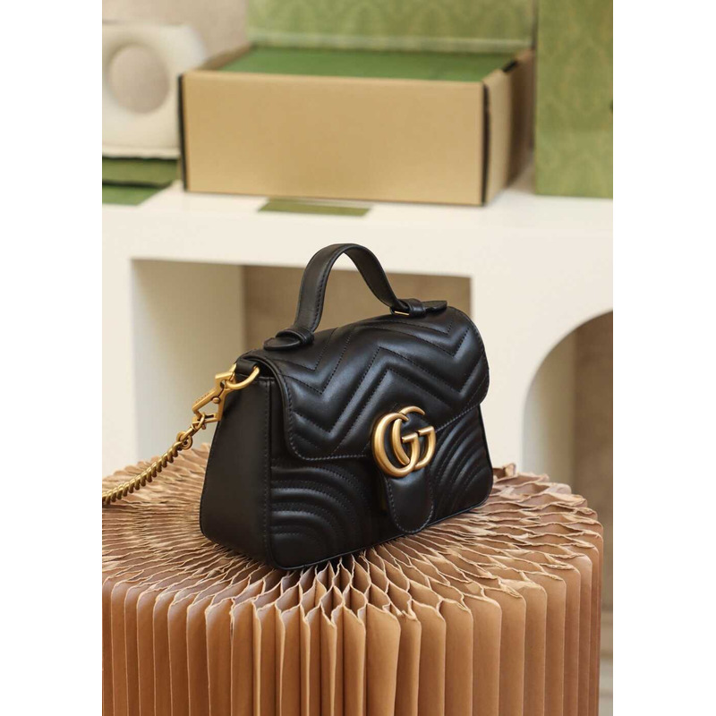 G*u*i gg marmont mini top handle bag black