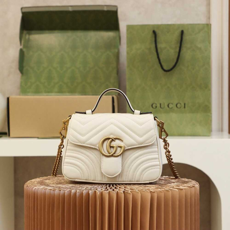 G*u*i gg marmont mini top handle bag white