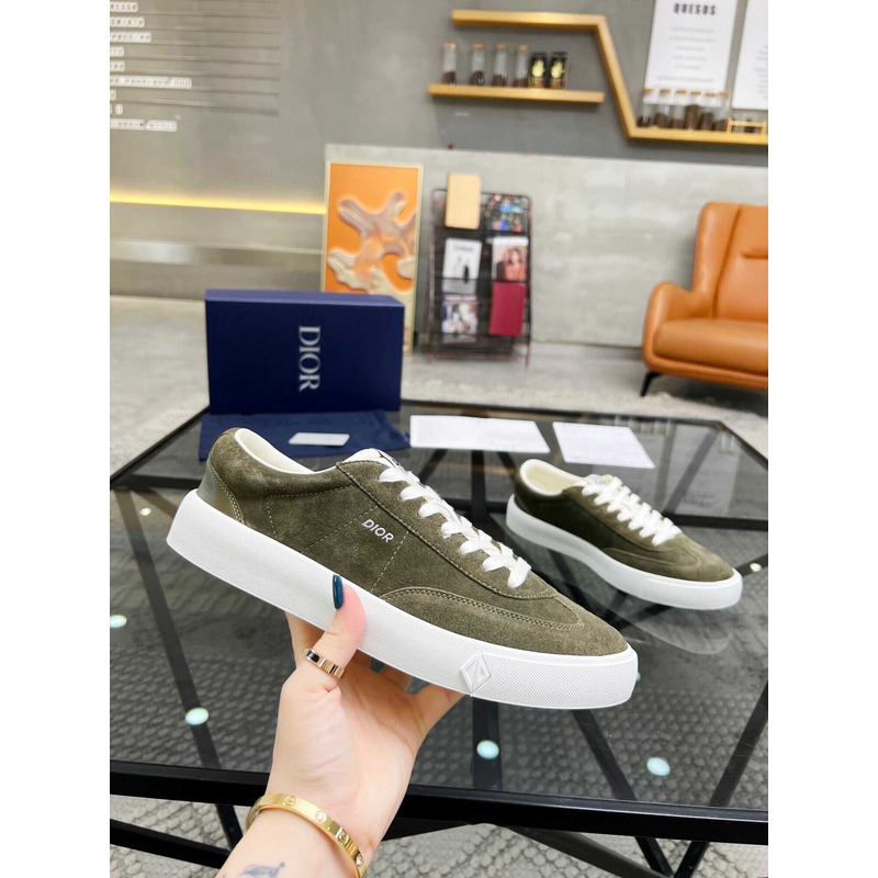 d*or b101 sneaker cd Di*m*nd canvas smooth calfskin nubuck green