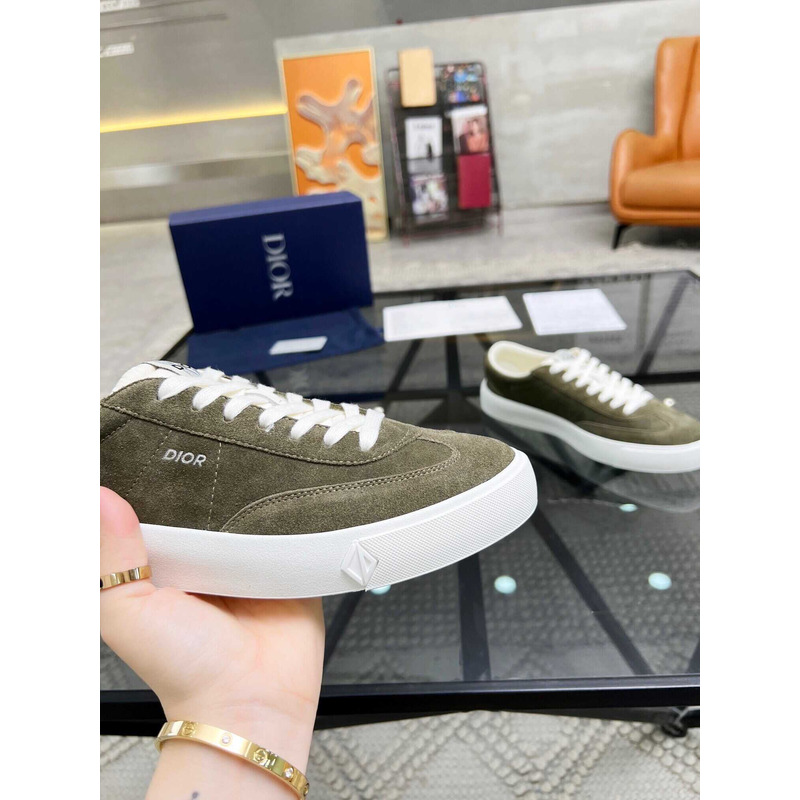 d*or b101 sneaker cd Di*m*nd canvas smooth calfskin nubuck green