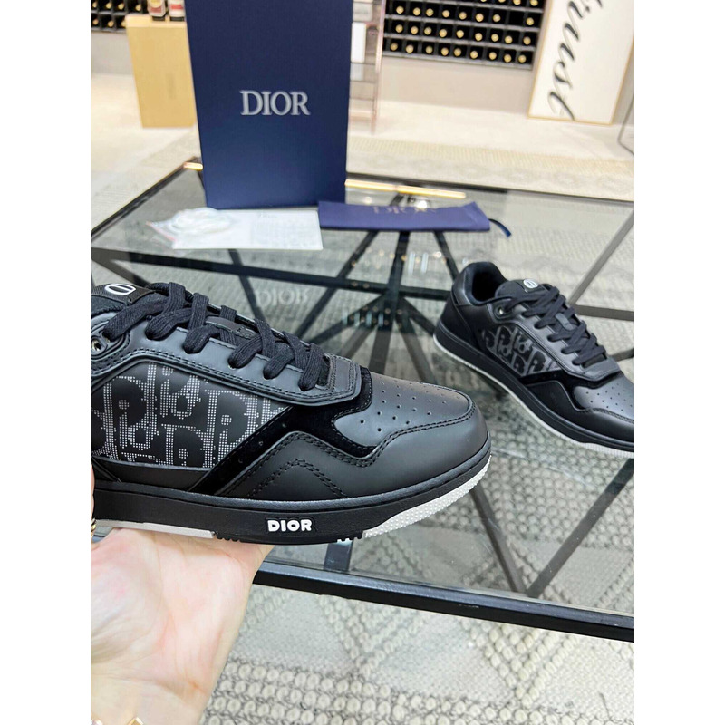 D*or b27 low top sneaker smooth calfskin oblique galaxy leather black