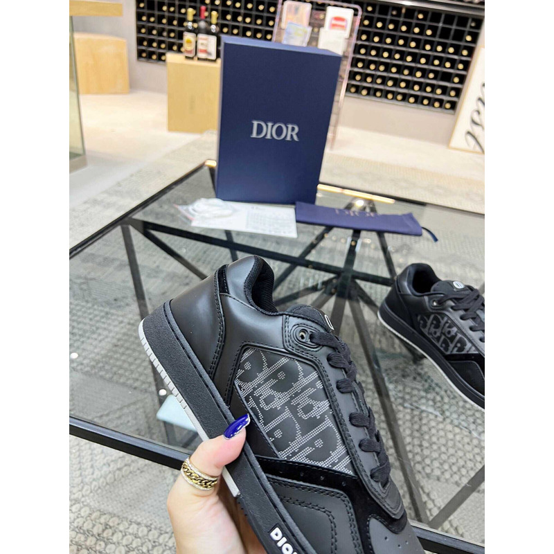 D*or b27 low top sneaker smooth calfskin oblique galaxy leather black