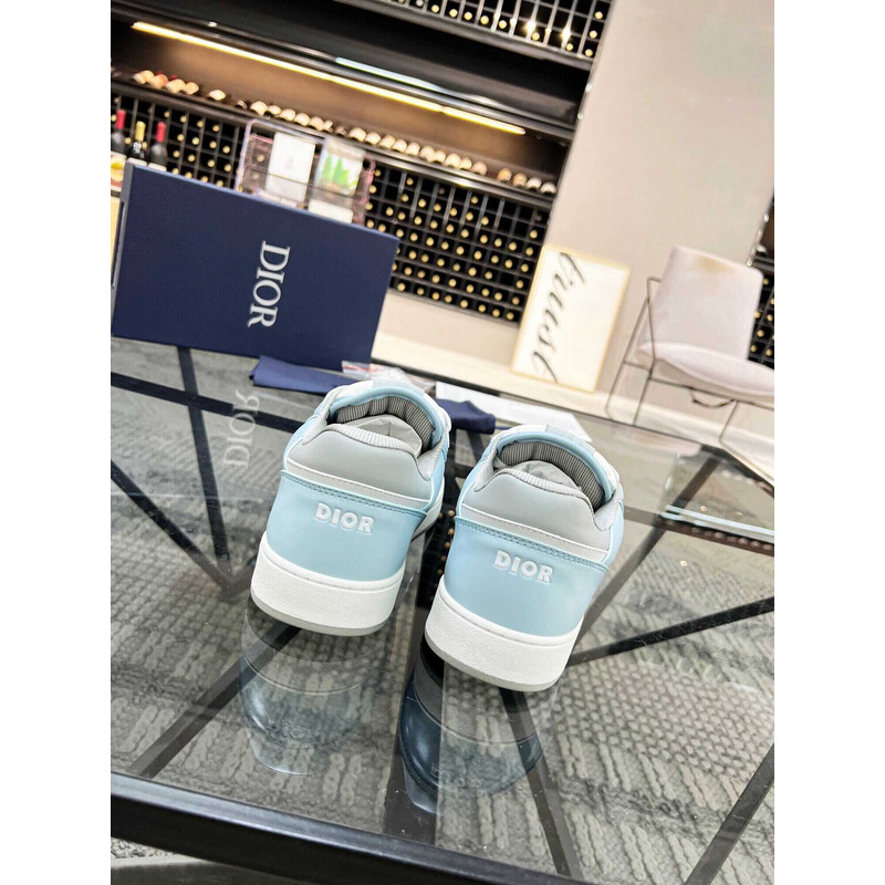 D*or b27 low top sneaker smooth calfskin oblique galaxy leather light blue