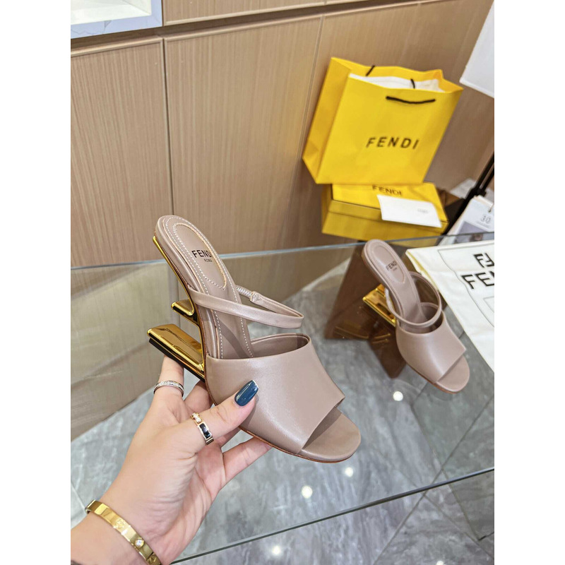 F**di first nude leather high-heeled sandals