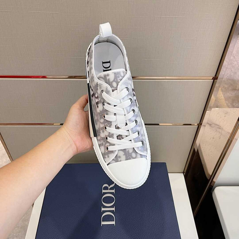 D*or essentials  b23 lowtop sneaker gray and white D*or oblique canvas white