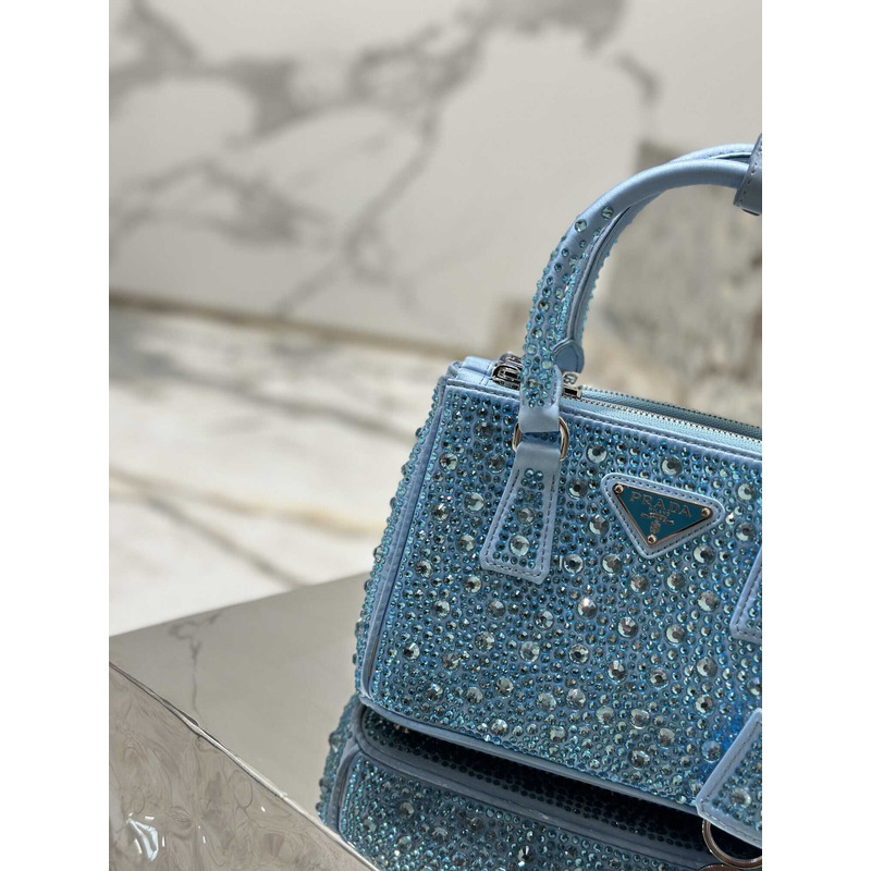 Pra*aPra*aPra*a mini galleria crystal-embellished tote bag blue