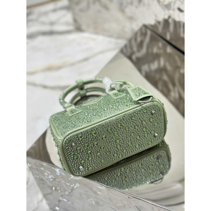 Pra*aPra*a mini galleria crystal-embellished tote bag green