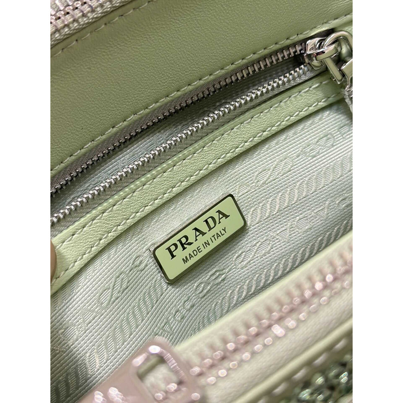 Pra*aPra*a mini galleria crystal-embellished tote bag green