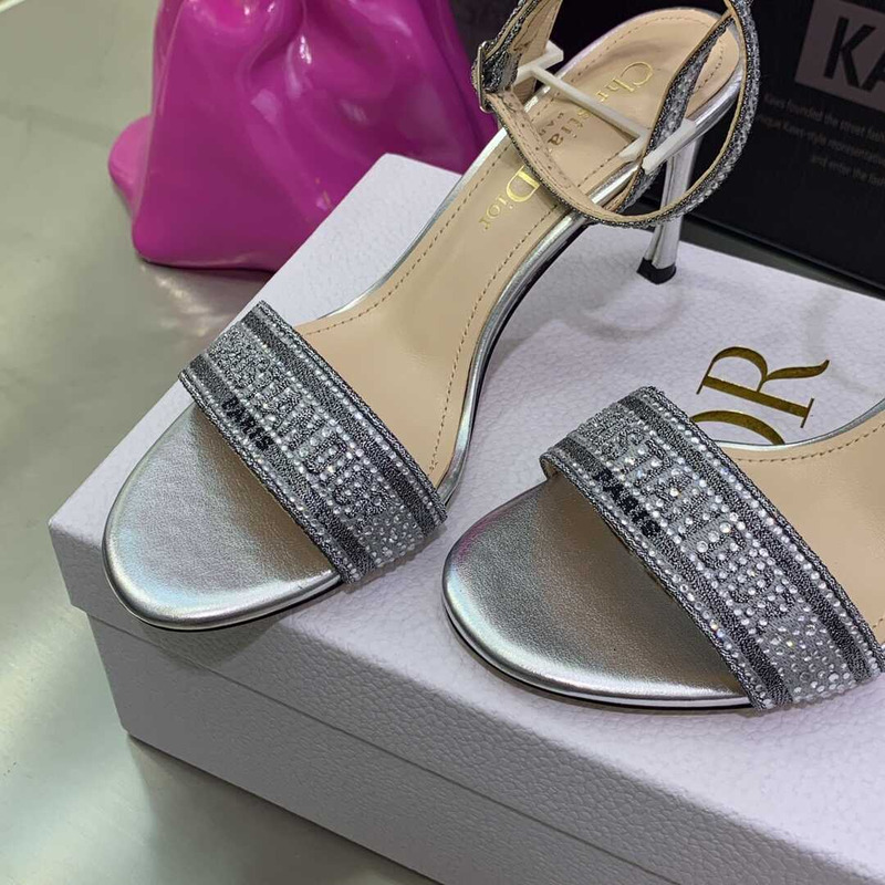 D*or dway heeled sandal silver-tone strass silver