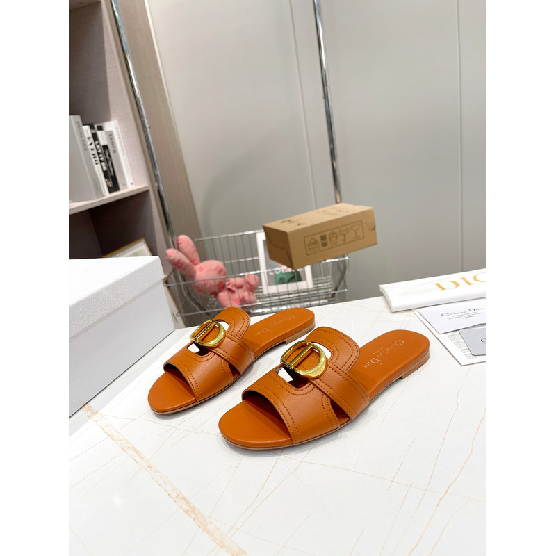 D*or 30 montaigne slide calfskin brown