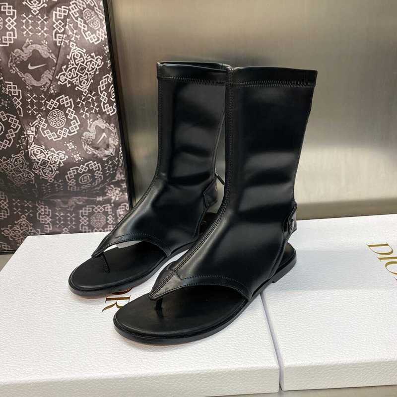 D*or spirit thong sandal black lambskin
