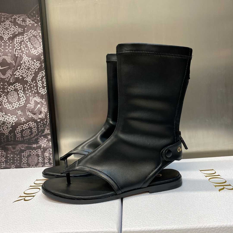 D*or spirit thong sandal black lambskin