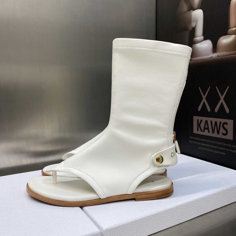 D*or spirit thong sandal white lambskin