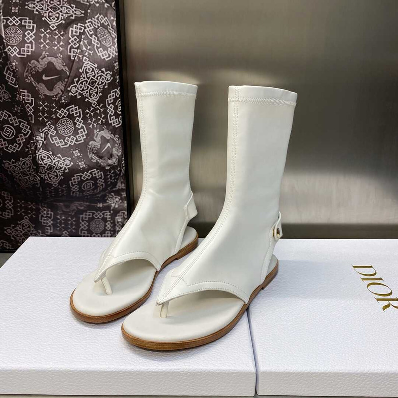 D*or spirit thong sandal white lambskin