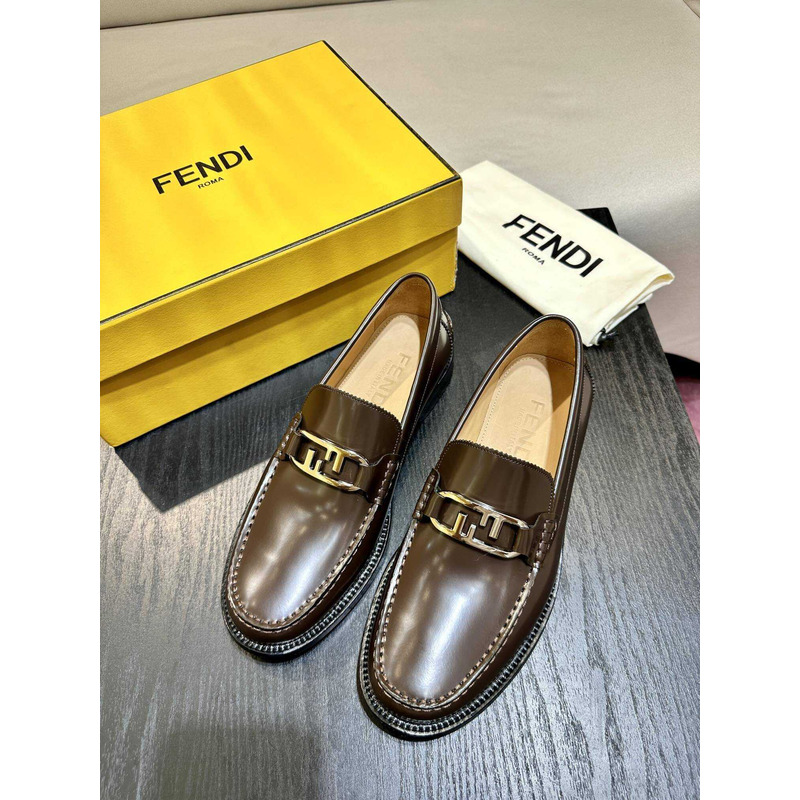 F**di loafers calfskin leather coffe