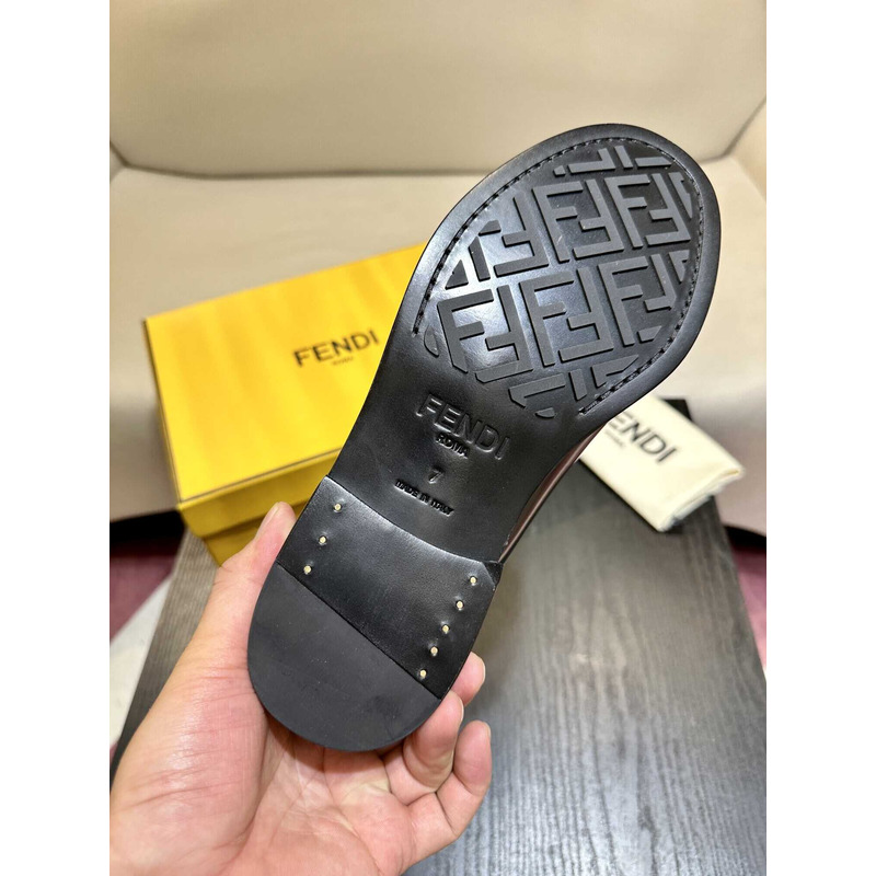 F**di loafers calfskin leather black
