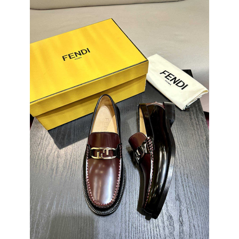 F**di loafers calfskin leather brown