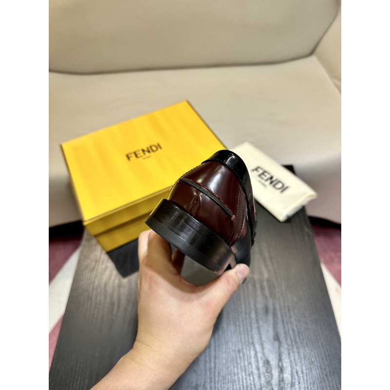 F**di loafers calfskin leather brown