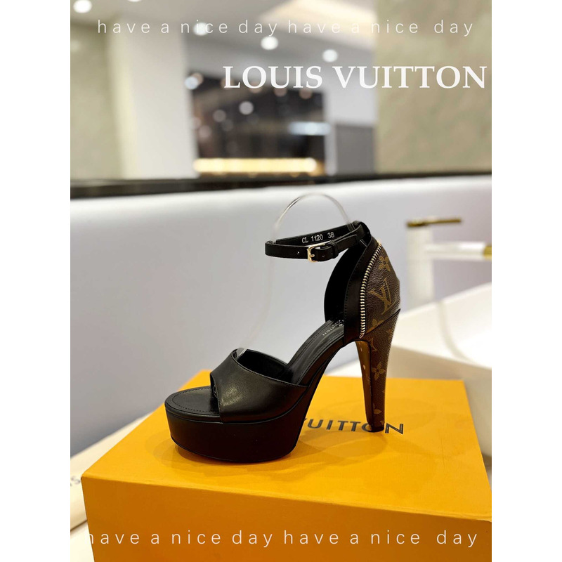 l**is V*t*n afterglow platform sandal monogram black