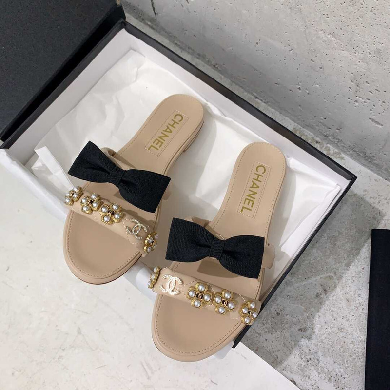 Ch*el  casual style party style office style elegant style mules nude