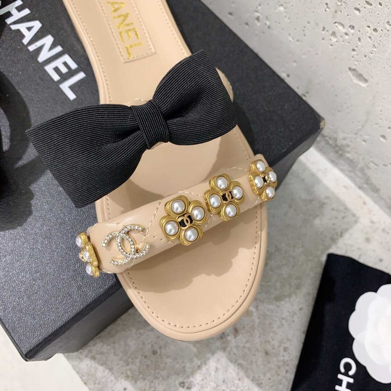 Ch*el  casual style party style office style elegant style mules nude