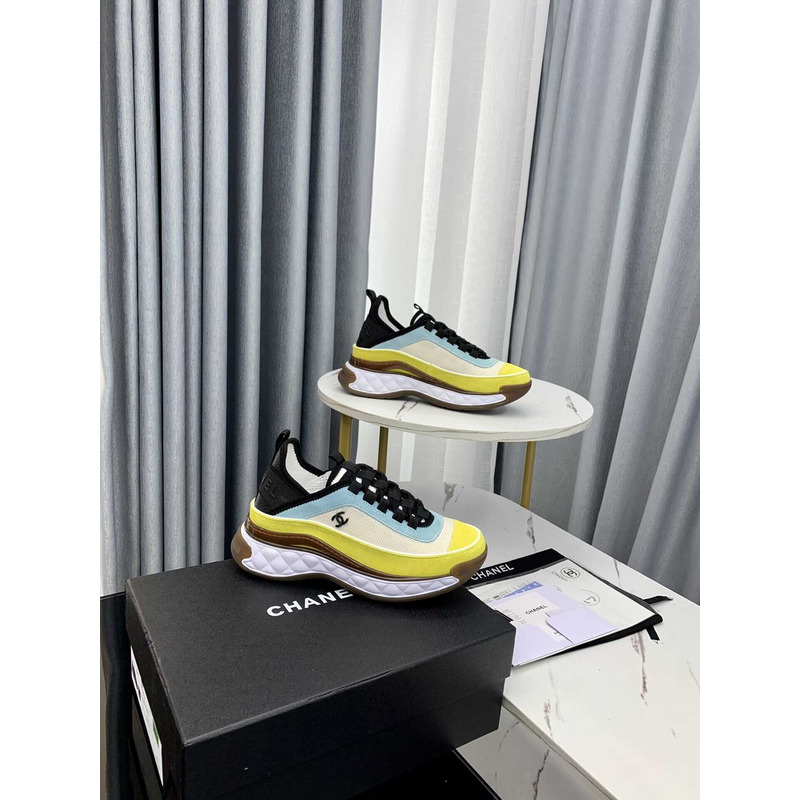 Ch*el low top trainer yellow and blue