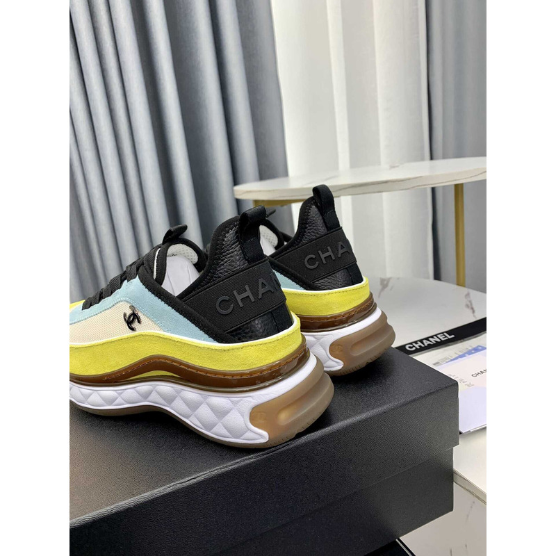 Ch*el low top trainer yellow and blue