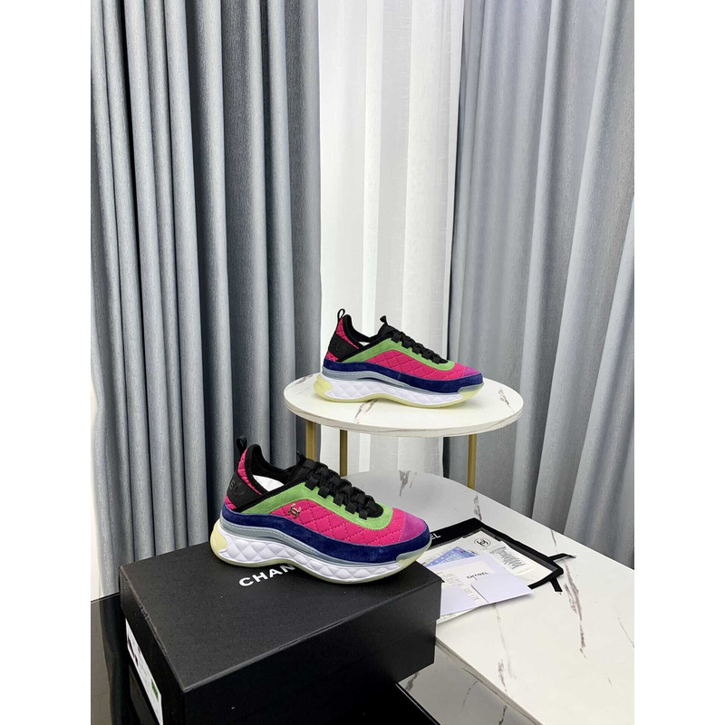 Ch*el  low top trainer pink green