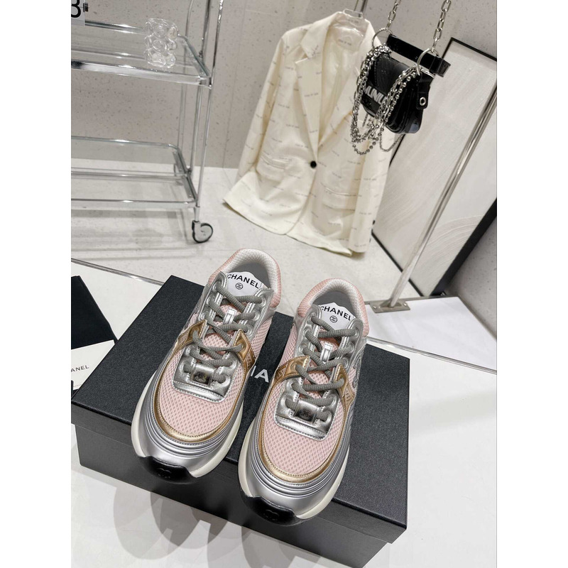 Ch*el cc runner grey pink sneaker