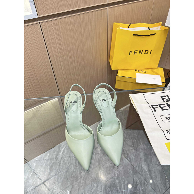 F**di first slingbacks pumps green