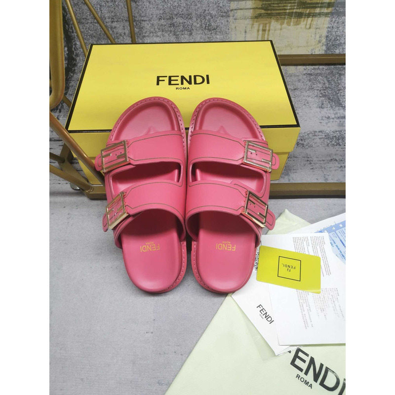 F**di feel leather slippers pink