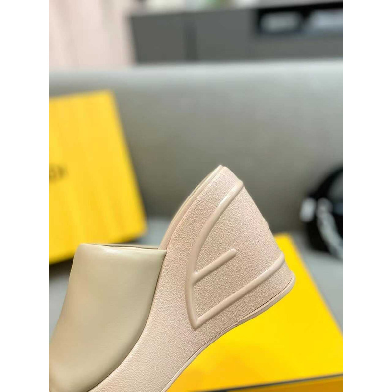 F**di fashion show nappa leather sandals beige