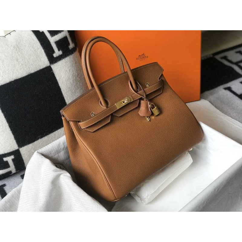 H**mes  birkin togo 35 gris tourterelle brown